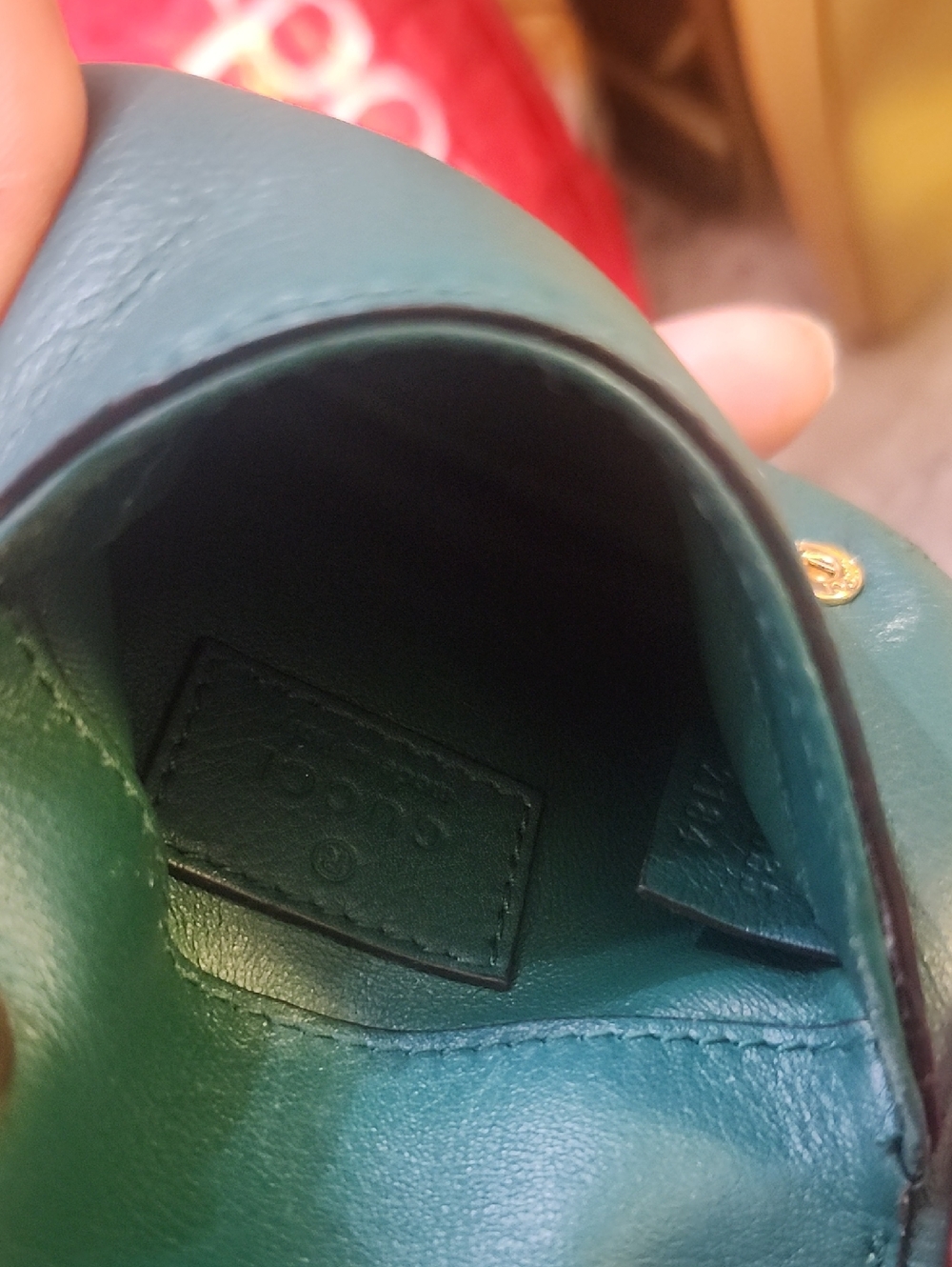 Gucci Blondie Interlocking G Green Mini Leather Crossbody Shoulder Bag - Picture 12 of 16